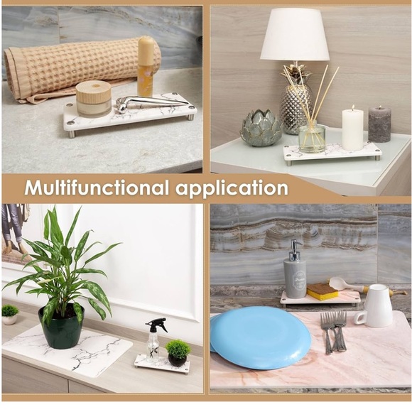 NWT Stone Marble Tray Fast Drying Stone Sink Kitchen Soap Caddy 9.8x3.9 inches - Picture 3 of 6